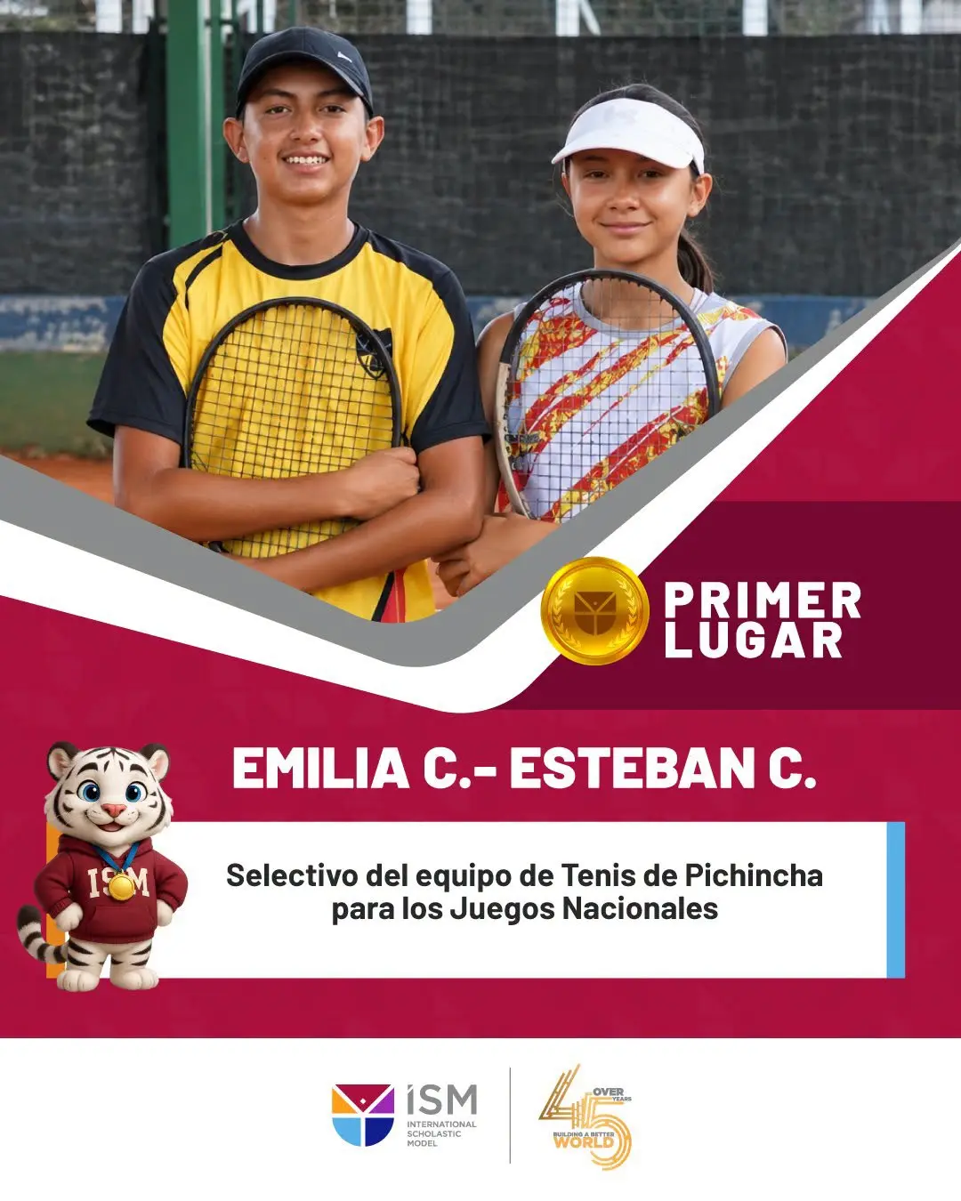 Campeones en selectivo de tenis Pichincha